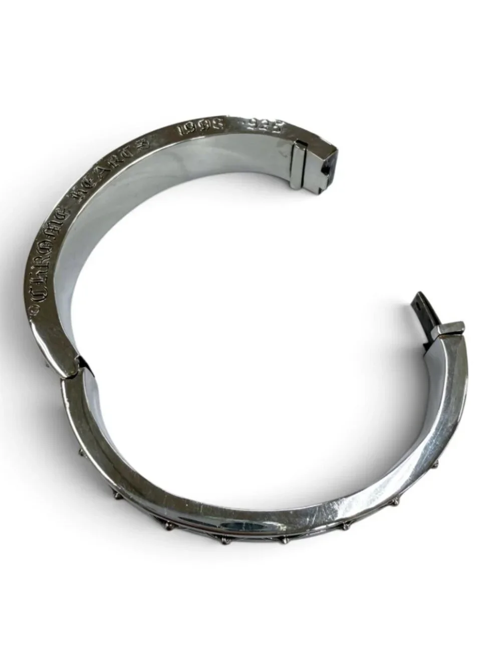 Chrome Hearts Narrow Band CH Plus Bangle CH 925 Sterling Silver Bracelet